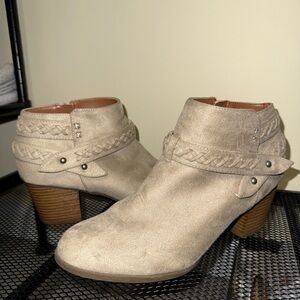 Women’s Tan Ankle Booties with Western Flair